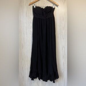 Blue B Black Strapless Dress Lace Bodice Size L NWT